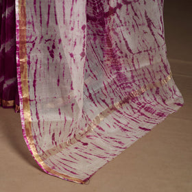 Purple - kota doria silk tie-dye shibori saree 01