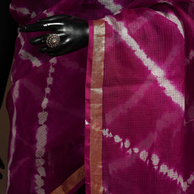 Purple - kota doria silk tie-dye shibori saree 01