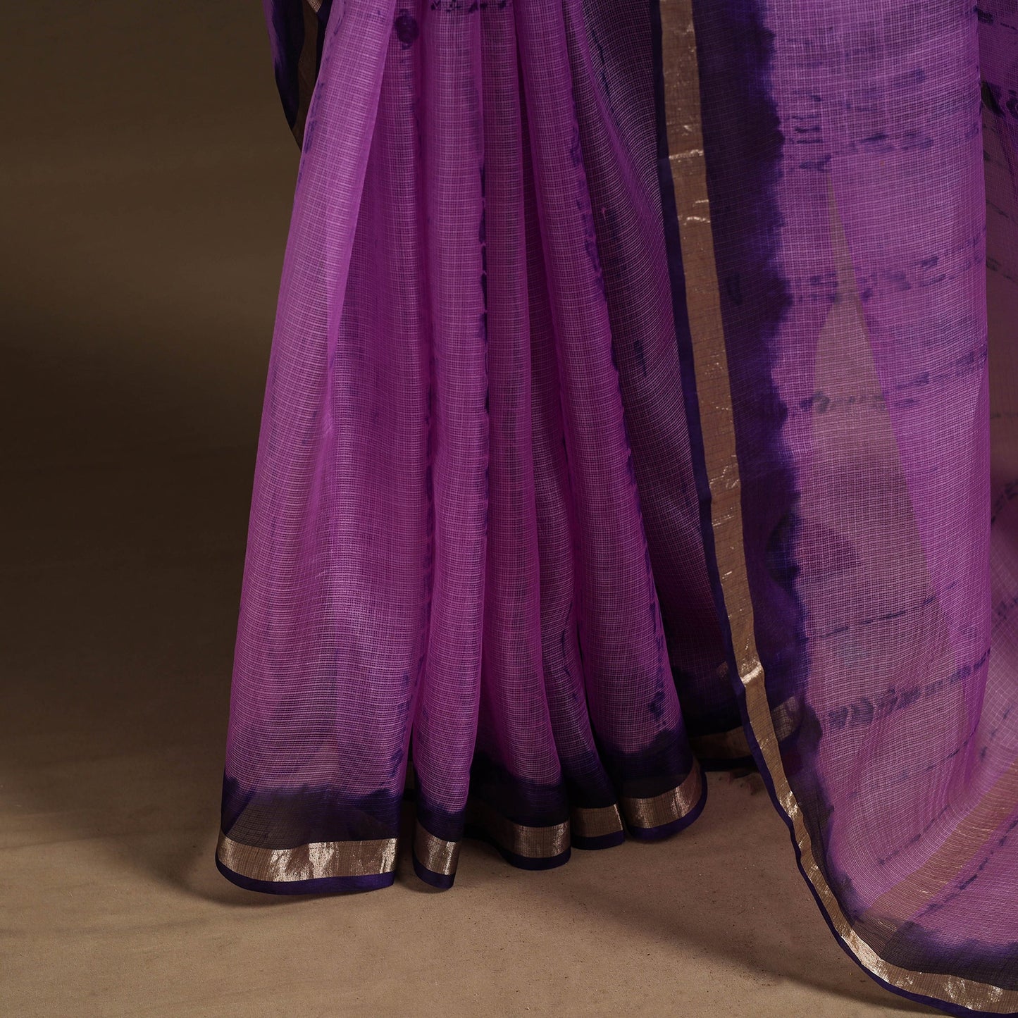 Purple - kota doria silk tie-dye shibori saree 03
