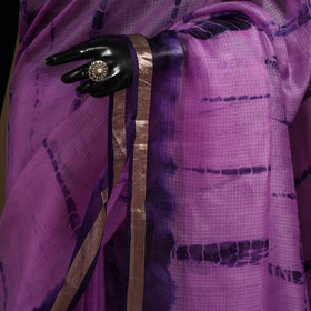 Purple - kota doria silk tie-dye shibori saree 03