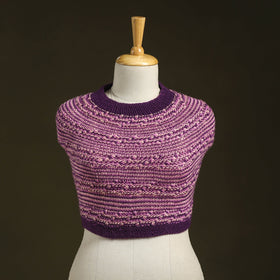 Purple - kumaun hand knitted woollen cowl 08 - handcrafted
