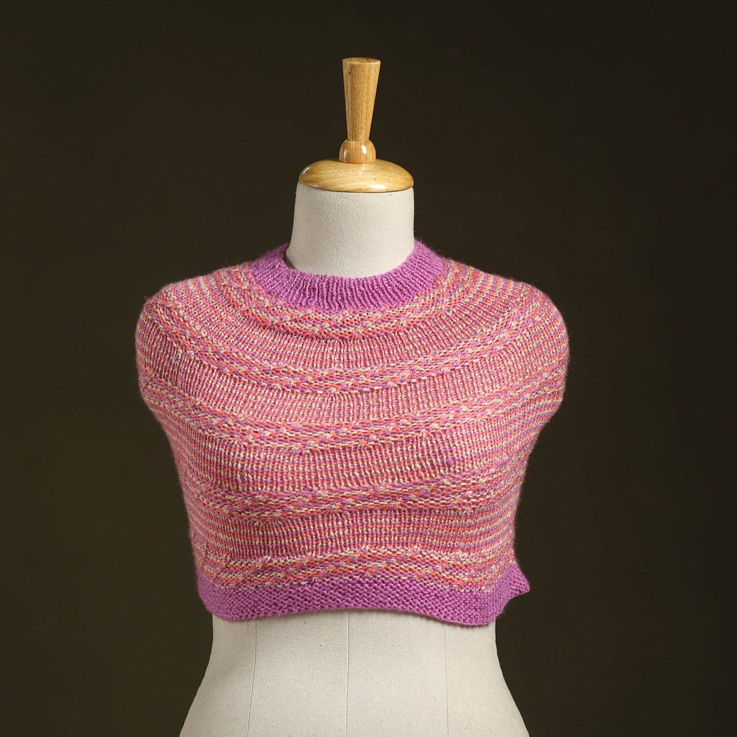 Purple - kumaun hand knitted woollen cowl 15 - handcrafted