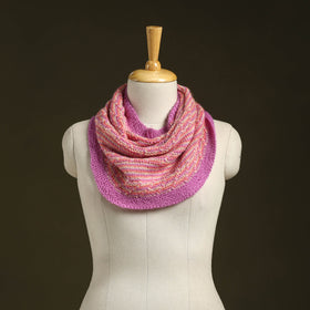 Purple - kumaun hand knitted woollen cowl 15 - handcrafted