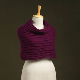 Purple - kumaun hand knitted woollen cowl 43 - handcrafted