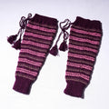 Purple Kumaun Hand Knitted Woolen Leg Warmer