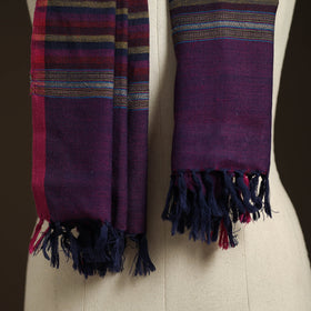 Purple - kumaun handwoven merino wool stole 91 - handcrafted