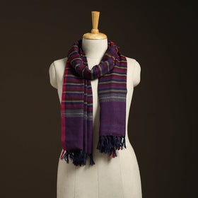 Purple - kumaun handwoven merino wool stole 91 - handcrafted