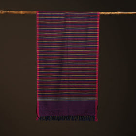 Purple - kumaun handwoven merino wool stole 91 - handcrafted