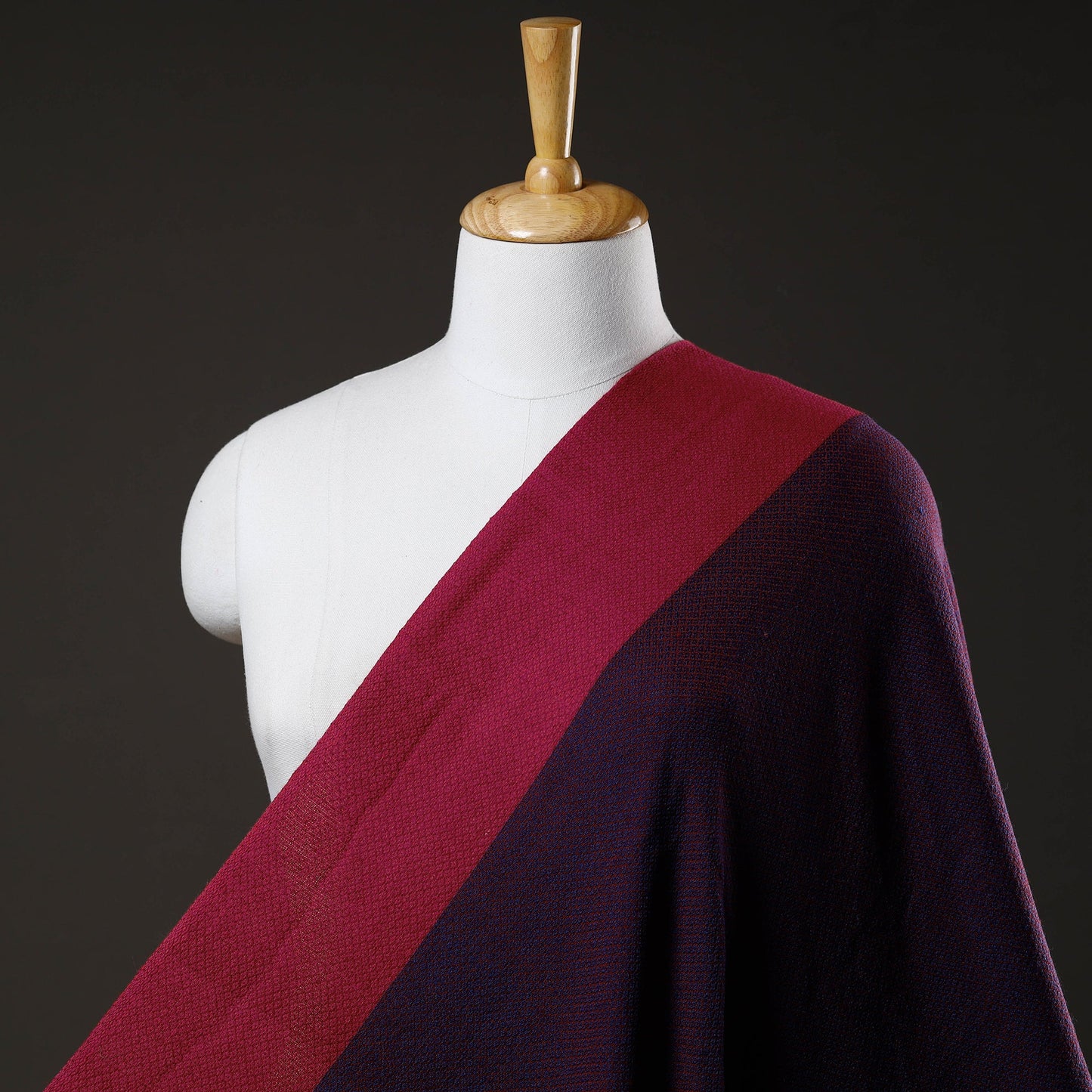 Purple Kumaun Handwoven Merino Woollen Fabric