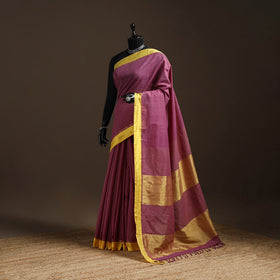 Purple - kuppadam dobby handloom cotton saree 04