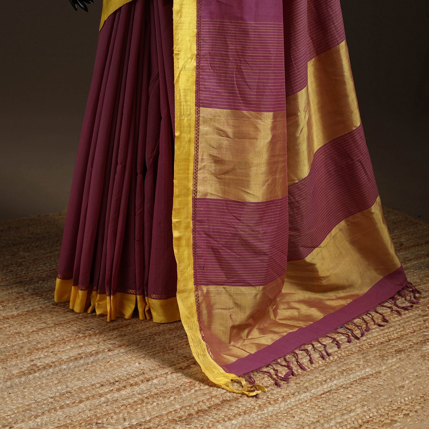 Purple - kuppadam dobby handloom cotton saree 04