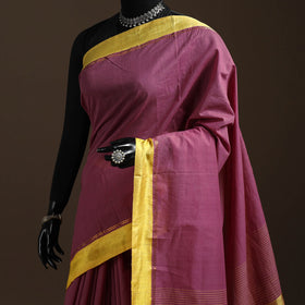 Purple - kuppadam dobby handloom cotton saree 04