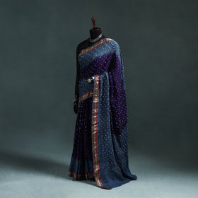 Kutch bandhani tie-dye cotton saree with blouse piece 05