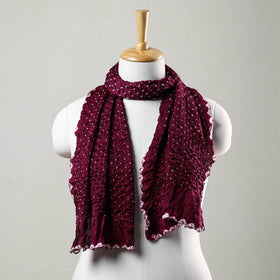 Purple - Kutch Bandhani Tie-Dye Modal Silk Stole 26
