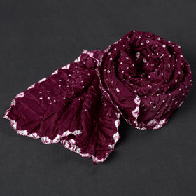 Purple - Kutch Bandhani Tie-Dye Modal Silk Stole 26