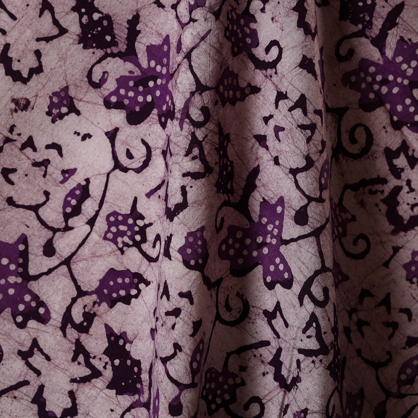 Purple - kutch batik cotton fabric 25 - handcrafted