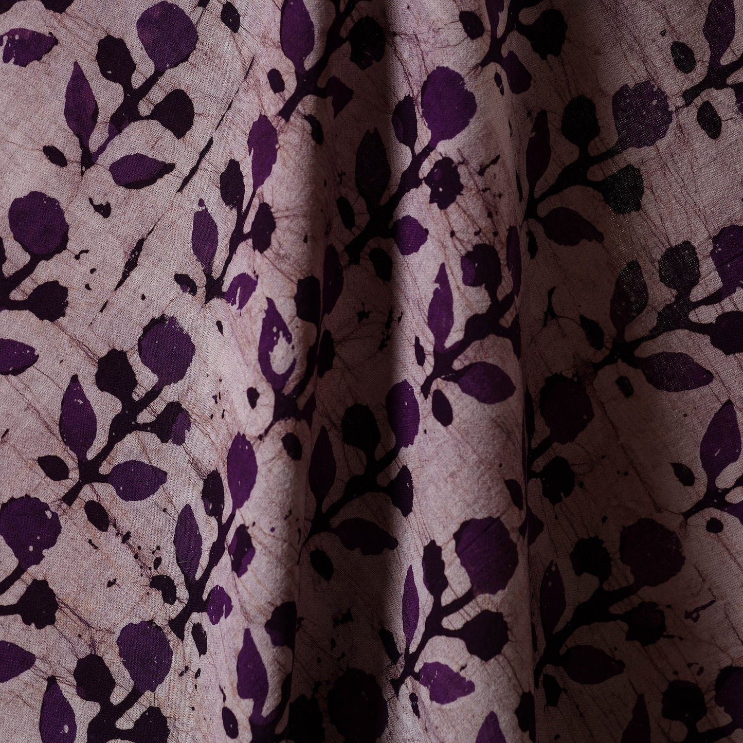 Purple - kutch batik cotton fabric 32 - handcrafted