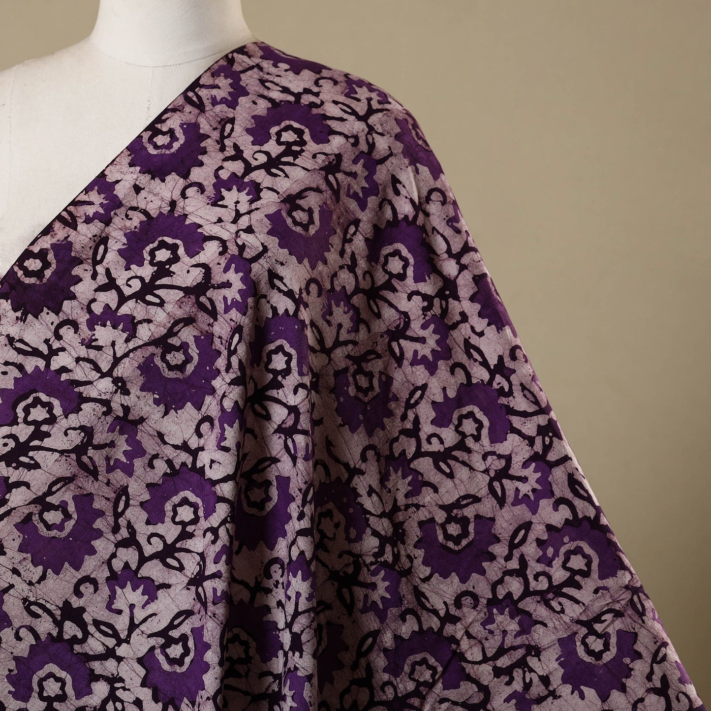 Purple - kutch batik cotton fabric 46 - handcrafted