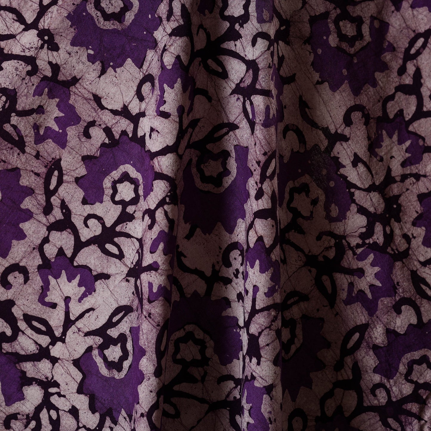 Purple - kutch batik cotton fabric 46 - handcrafted