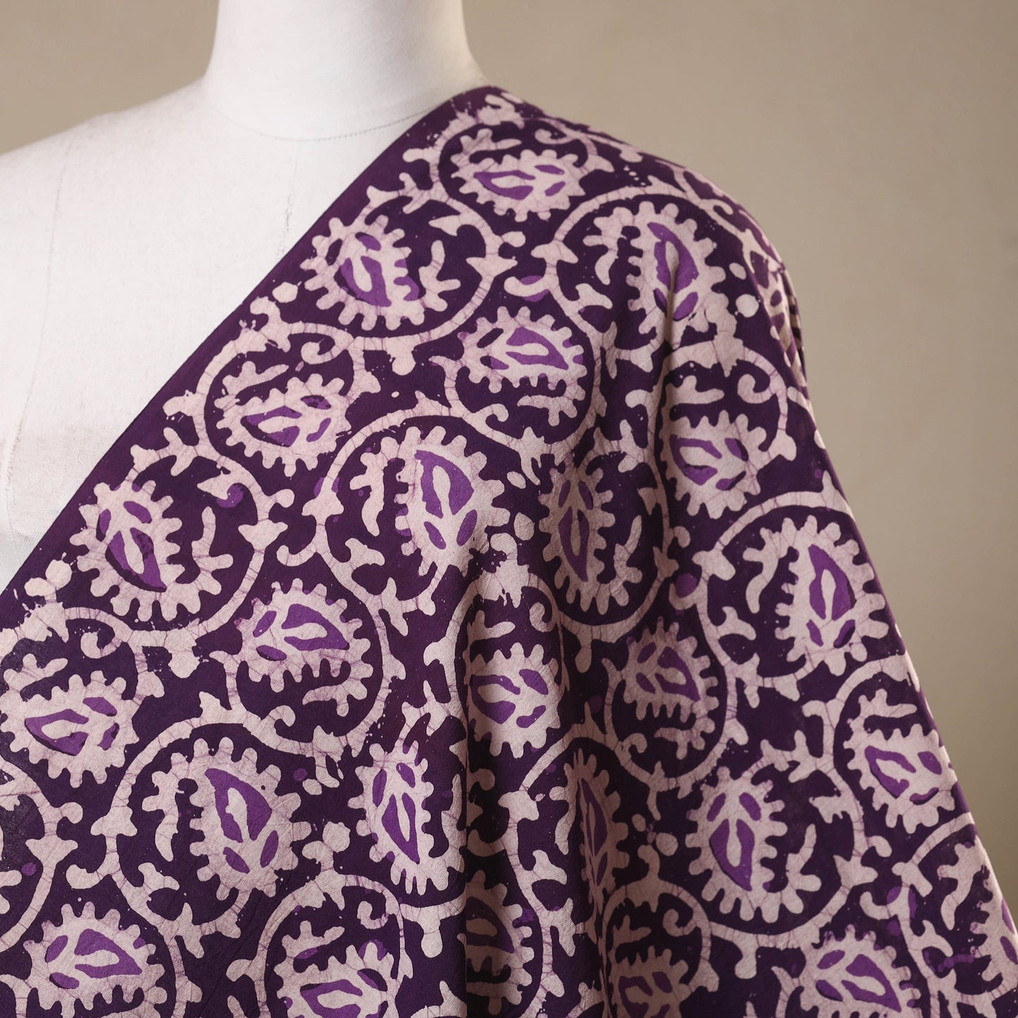 Purple - kutch batik cotton fabric 53 - handcrafted