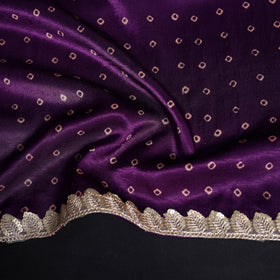 Kutch printed modal silk blouse piece with lace work 15