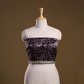 Kutch printed modal silk blouse piece with lace work 36