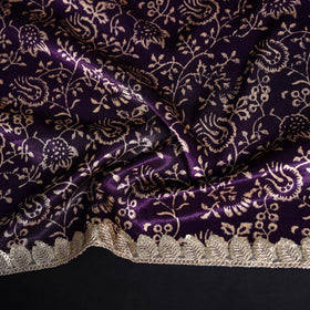 Kutch printed modal silk blouse piece with lace work 36