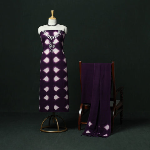 Kutch hand embroidered mirror work clamp dyed cotton