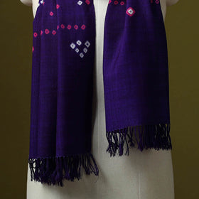 Kutch handwoven merino wool tie-dye bandhani stole 05