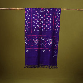 Kutch handwoven merino wool tie-dye bandhani stole 05