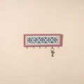 Kutch mud mirror work lippan art key holder (4 x 12 in) 02