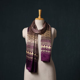 Kutch printed mashru silk stole 36 - handcrafted
