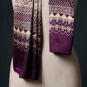 Kutch printed mashru silk stole 36 - handcrafted