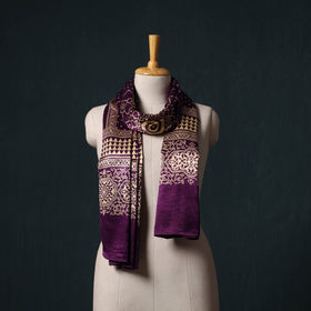 Kutch printed mashru silk stole 39 - handcrafted
