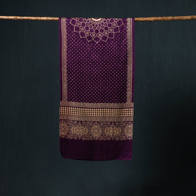 Kutch printed mashru silk stole 39 - handcrafted