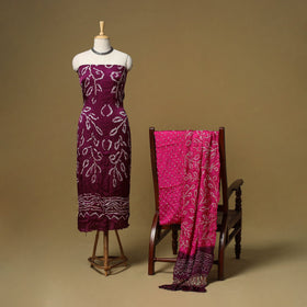 Kutch tie-dye bandhani modal silk 3pc unstitched dress