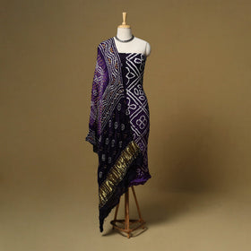 Kutch tie-dye bandhani modal silk 3pc unstitched dress