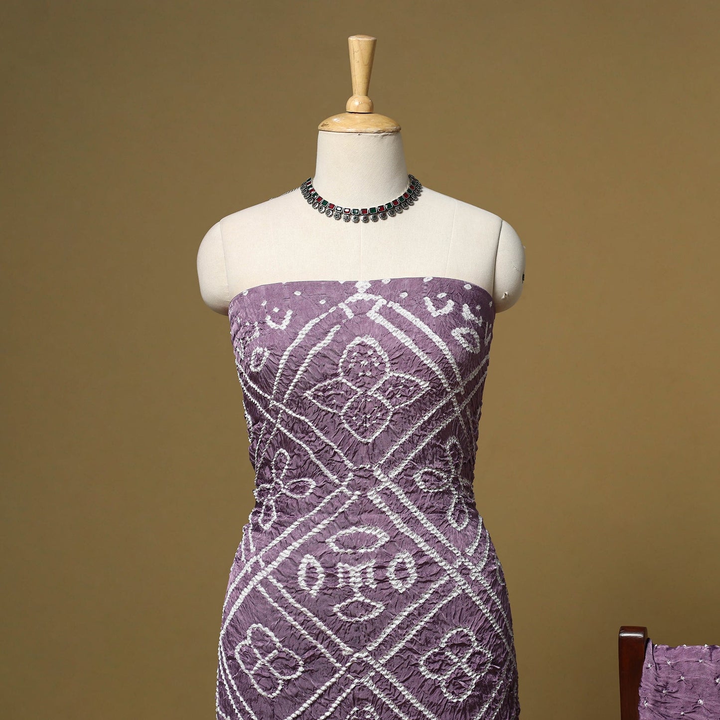 Kutch tie-dye bandhani modal silk meenakari zari work 3pc