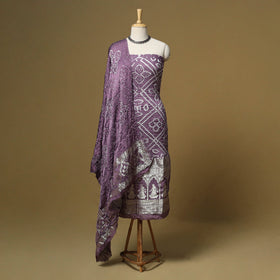 Kutch tie-dye bandhani modal silk meenakari zari work 3pc