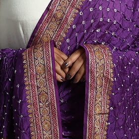  Kutch Tie-Dye Chandrokhani Gajji Silk Bandhani Dupatta