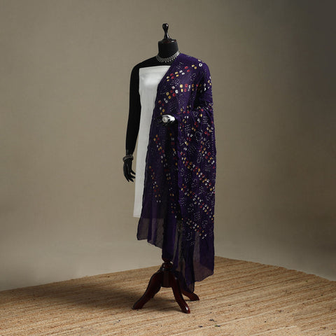 Kutch tie-dye cotton bandhani dupatta 117 - handcrafted