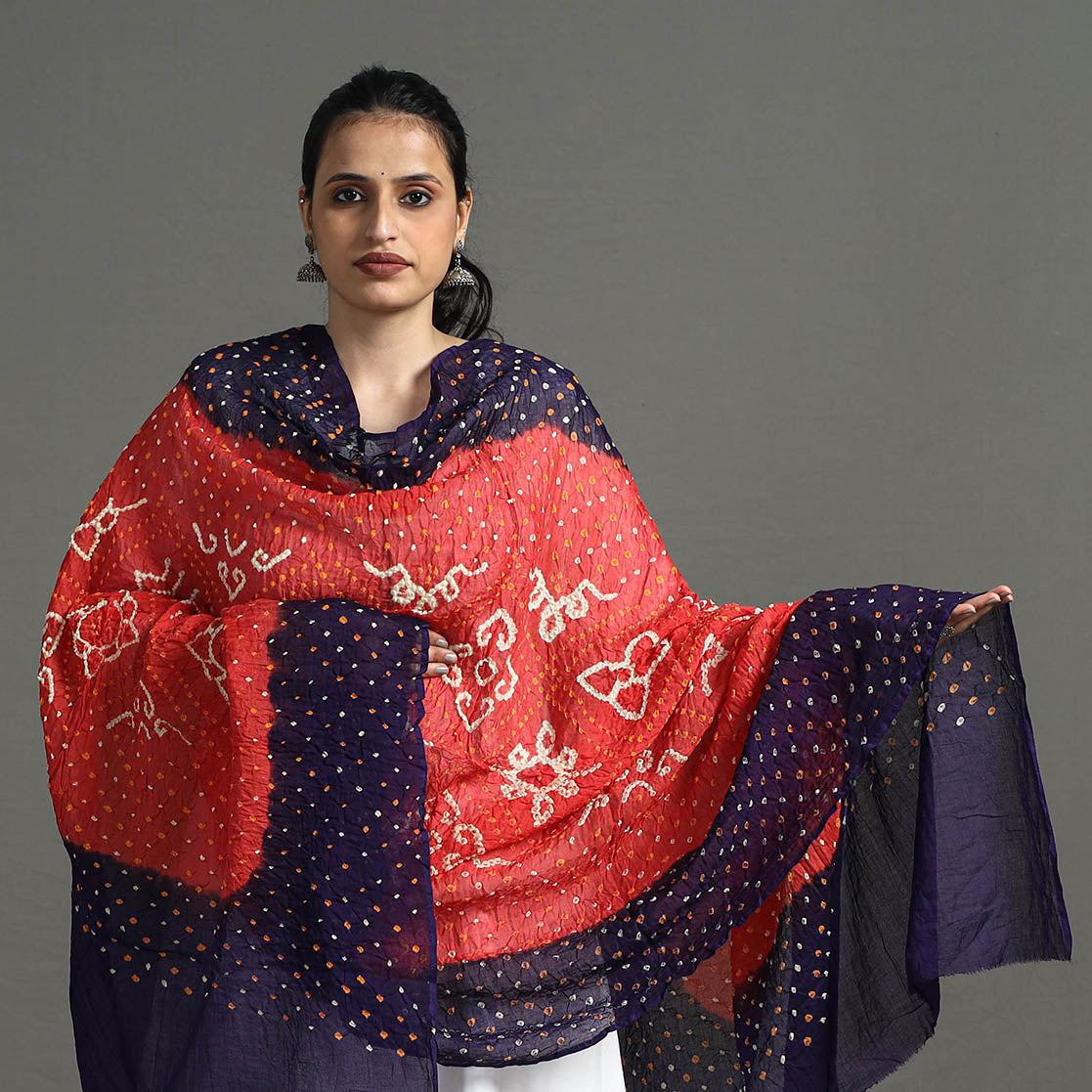Buy Purple Kutch Bandhani Dupatta Online in India