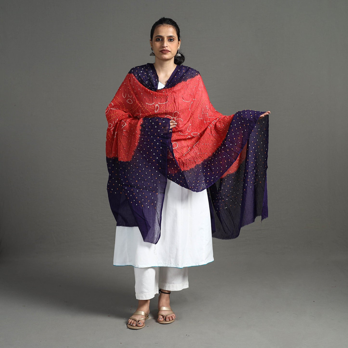 Buy Purple Kutch Bandhani Dupatta Online in India
