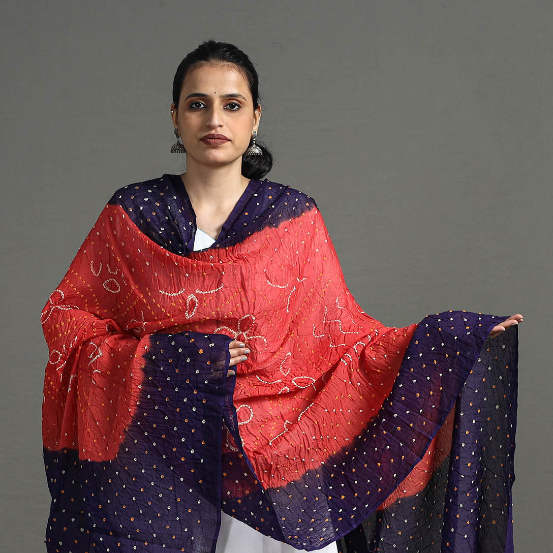 Buy Purple Kutch Bandhani Dupatta Online in India