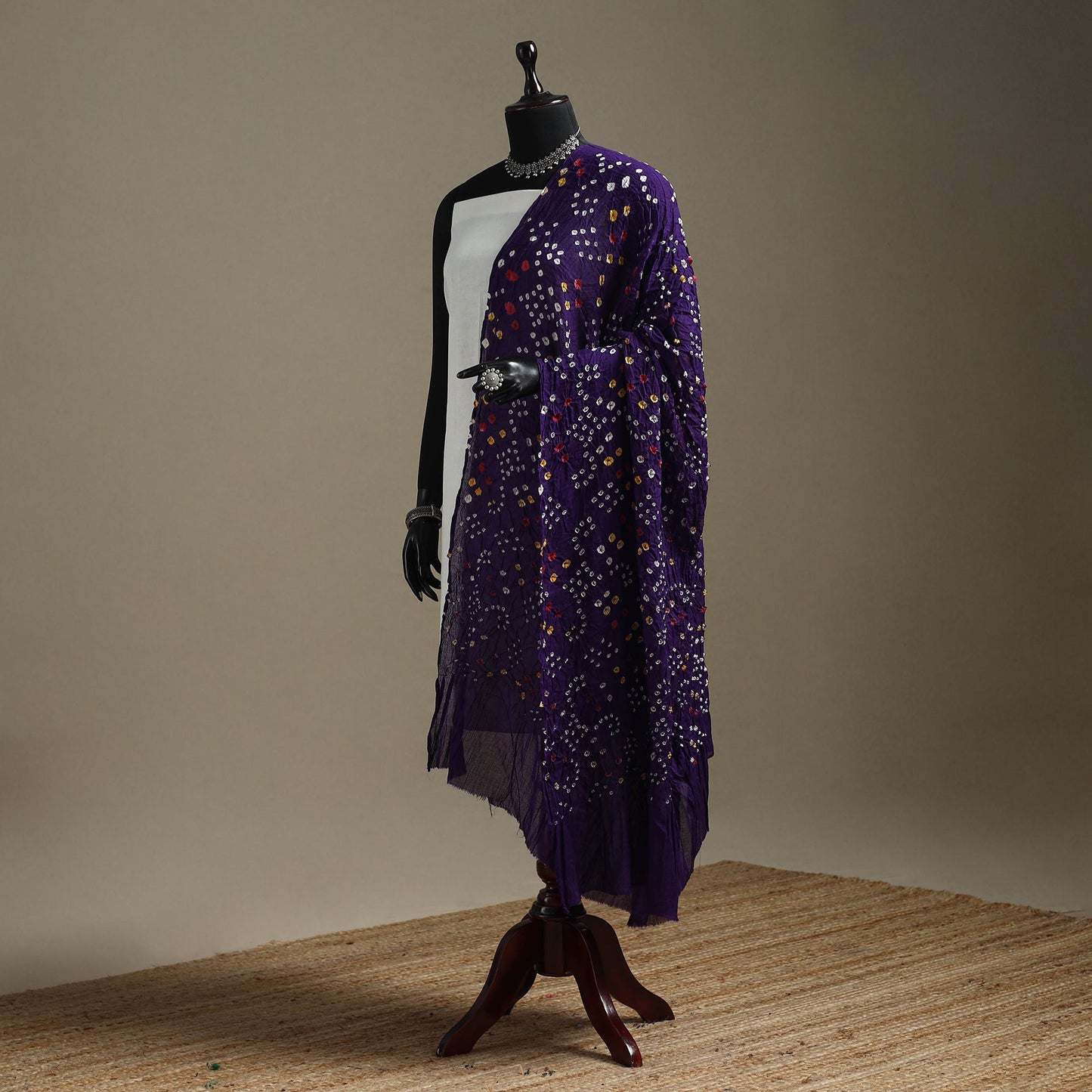 Kutch tie-dye cotton bandhani dupatta 73 - handcrafted