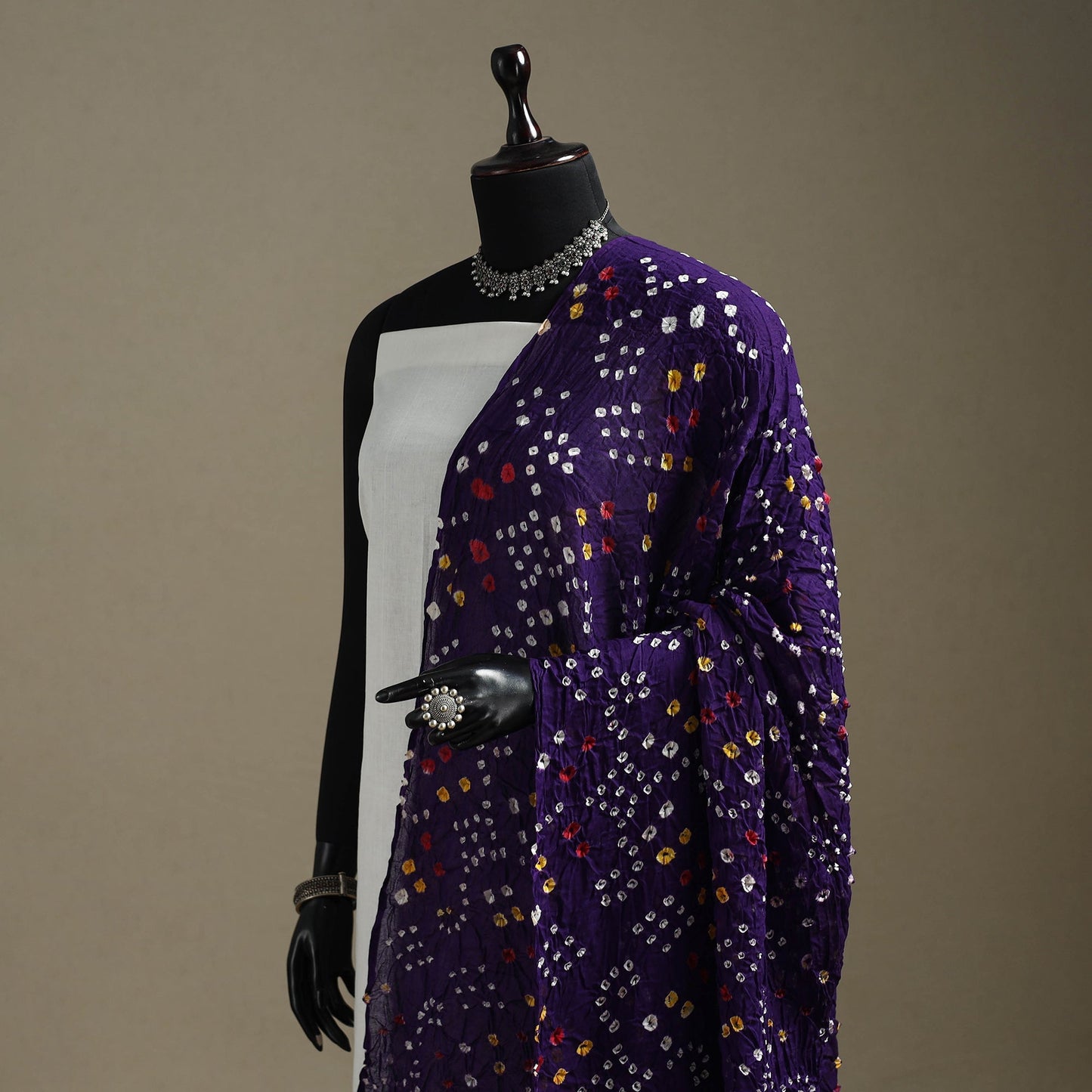 Kutch tie-dye cotton bandhani dupatta 73 - handcrafted