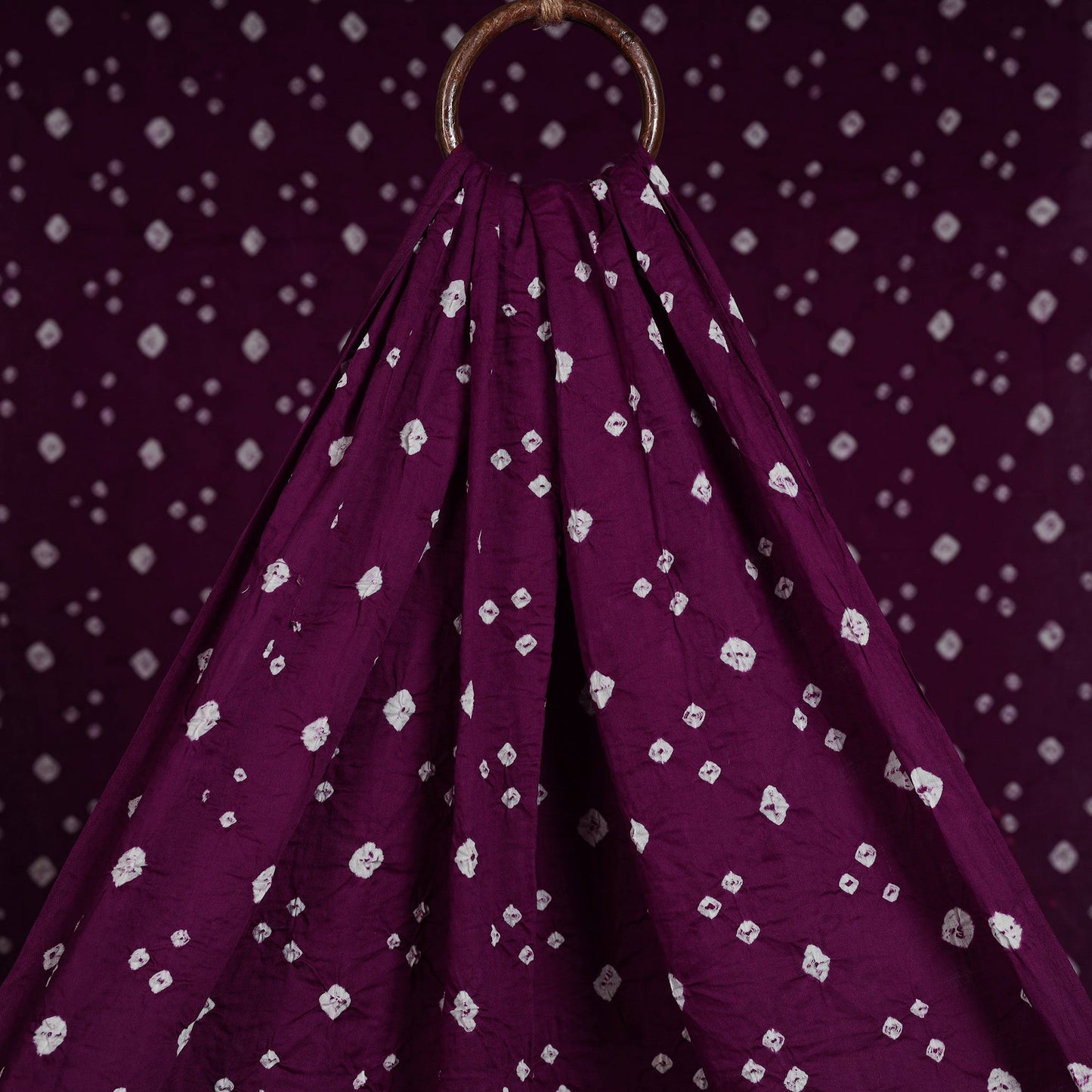 Purple - kutch tie-dye cotton bandhani fabric 01