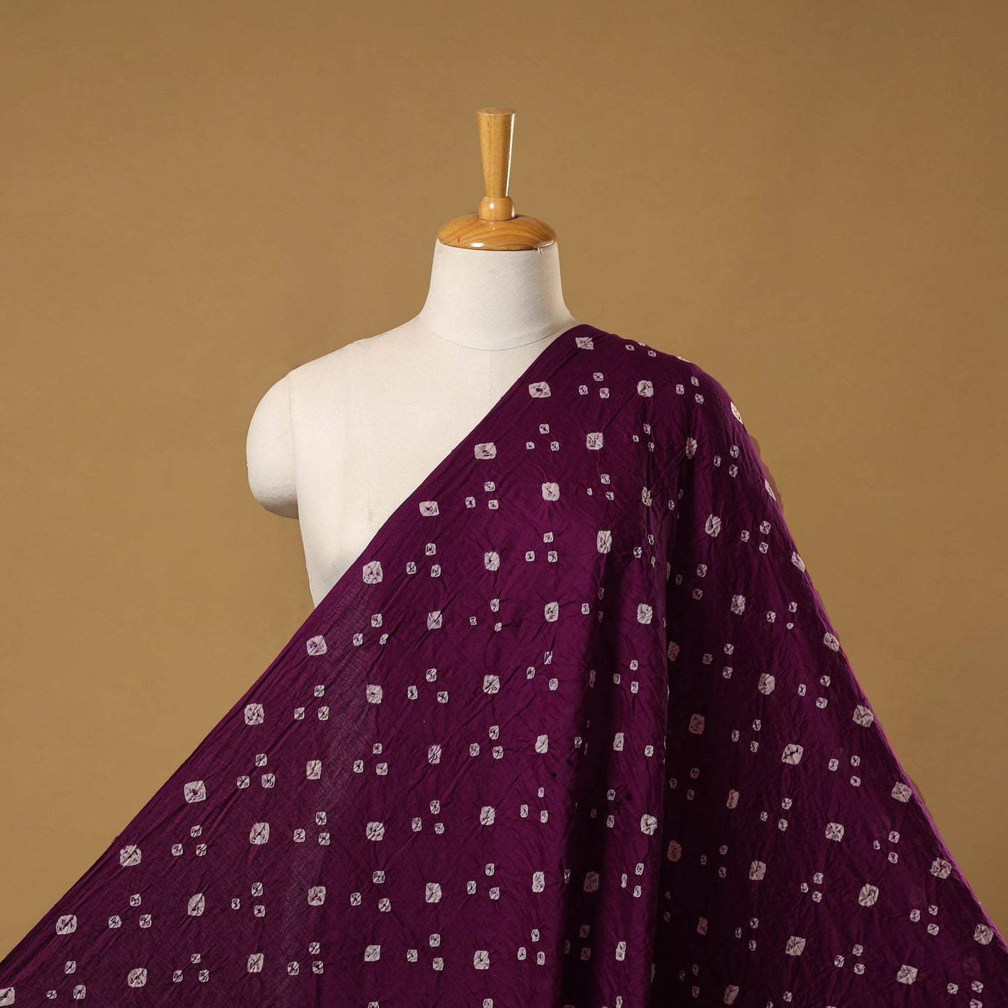 Purple - kutch tie-dye cotton bandhani fabric 01