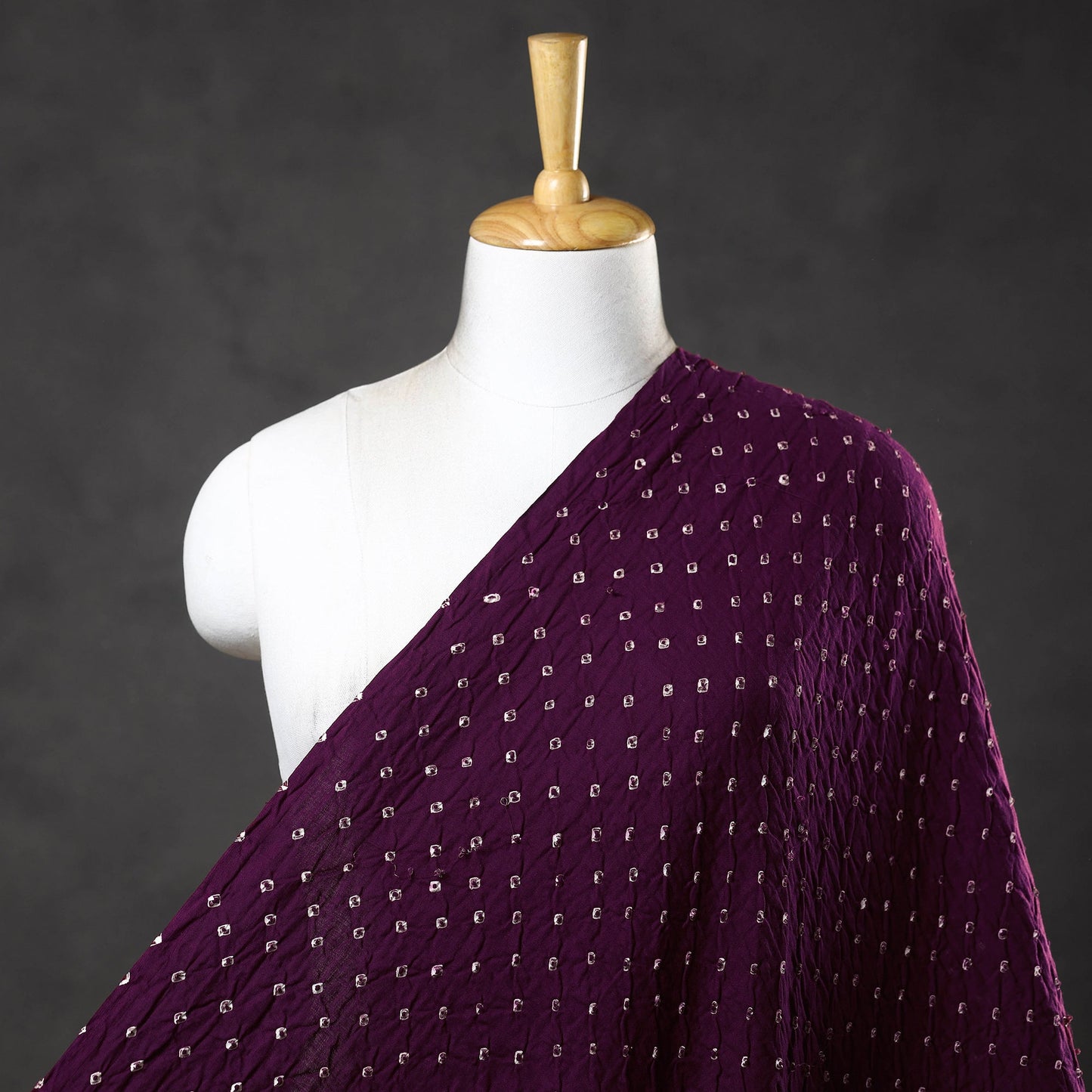 Purple - kutch tie & dye cotton bandhani fabric 03