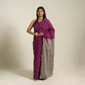 Purple - kutch tie-dye cotton bandhani saree 36